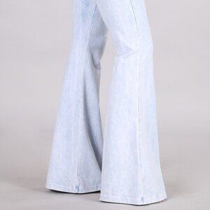 Chatoyant Mineral Wash Bell Bottoms Powder Blue Small
